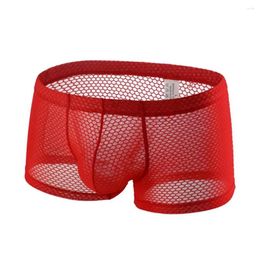 Yoga Outfit Transparent Boxers For Men See Through Male Underpants Sexy Low Waist Panties Lingerie Intimates Underwear