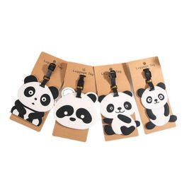 Creative PVC Panda Luggage Tag Keychain Party Favour Portable Cartoon Travel Label Keyring7341296