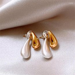 Stud Earrings 925 Silver Plated Smooth Water Drop Shape For Women Girls Party Birthday Wedding Jewellery Eh1889