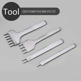 4Pcs/Set 3/4/5/6Mm Space Stitching Punch Tool For Leather Craft Tools Hole Punches Lacing Stitching Tool Hand-Stitched For Diy