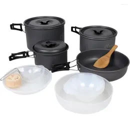 Cookware Sets Yodo Anodized Aluminum Camping Set Backpacking Pans Pot Mess Kit For 4-5 Person