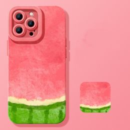 Summer Watermelon Little Girl Phone Case Suitable for 15 14 Plus Matte 13 Silicone 12 Mini Case 11 Promax Phone Case