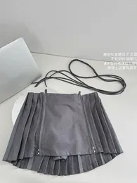 Skirts Japanese Preppy Style Grey A-Line Women Gothic High Waist Zipper Pleated Skirt Kawaii Girls Uniform Harajuku Streetwear
