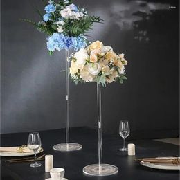 Party Decoration 10cs Transparent Crystal Bracket Flower Stand Road Lead Wedding Table Centrepieces Event Vases Home El