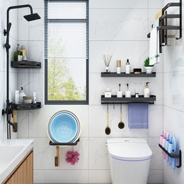 Bathroom Towel Rack 3 Layers No Drill Towel Holder Shower Rack Aluminium alloy Storage Shelf Bathroom Accessories