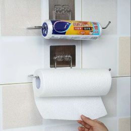 4PCS/set Kitchen Paper Holder Towel Storage Hook Toilet Paper Holder Towel Stand Storage Rack Tissue Holder Bathroom Organizer