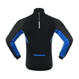 ARSUXEO Men Winter Cycling Jacket Fleece Thermal Bicycle Clothing Windproof Waterproof MTB Coat Mountain Bike Jersey Reflective