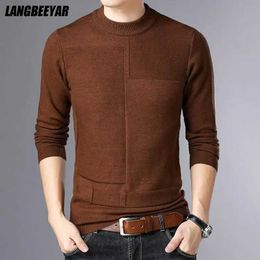 Men's Sweaters Top Quality New Brand Knit Pullover Crew Neck Sweater Autum Winter Solid Color Simple Casual Men Jumper Fashion Clothing 2023 Q240527