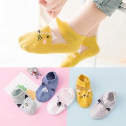 Kids Socks 5 Pair=10PCS/lot New Dot Kids Socks Summer Thin Comfortable Breathable Cotton Fashion Baby Toddler Girls for 0~6 Year d240528