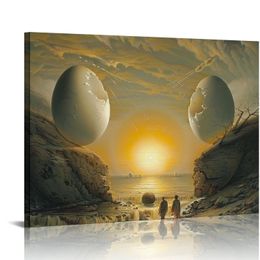 Egg Sun Rays'Reproduction Poster Canvas Print Wall Art Modern Picture Home Bedroom Living Room Foyer Aesthetic Decor Gifts