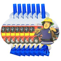 Fireman Sam Birthday Party Decorations Banner Fire Engine Fighter Theme Paper Cups Plates Favours Baby Shower party supplies