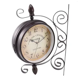 Wall Clocks Watch European Retro Style Clock Innovative Fashion Double-Sided Modern Design