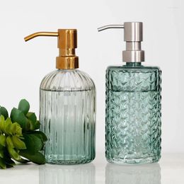 Liquid Soap Dispenser Nordic Bathroom Accessories Embossed Glass Hand Sanitizer Pump Bottle Lotion Bottles Shower Gel
