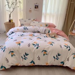 Bedding Sets Spring And Autumn Style Cotton 4-piece Set Indie Beddings Simple Kit Quilt Cover Bedsheet 1.8 Double