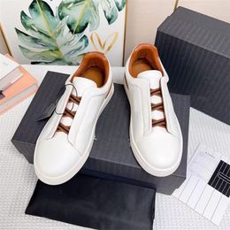 Designer sneaker Mens Casual Shoes Business women Casual Social Wedding Party Quality Leather Lightweight Chunky Sneakers Formal Trainers 38-45