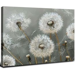 White Dandelion Modern Wall-Art, Canvas Prints/Bedroom Wall Art| Living Room Office Decoration