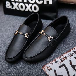 Casual Shoes 2024 Men's Brand Autumn Fashion Simple Waterproof Comfortable High Quality Natural Mens Formal Leather Loafers