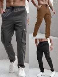 Men's Pants 2024 Spring And Autumn Fashion Urban Men Zipper Decoration Overalls Twill Solid Colour Casual Comfortable Simple