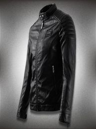 PU Faux Leather Coat Men Motocycle New Slim Fit Hood Biker Leather Jacket Tops Man Applique8344660