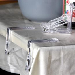 Table Cloth 4Pcs Plastic Tablecloth Clips Transparent Non-slip Securing Holder Decorative Leaf Clamp Cover Clamps