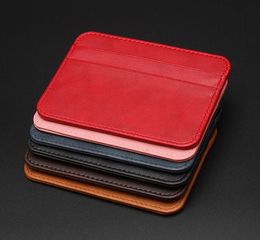 New Thin PU Leather Mini Wallet Slim Bank Credit Card Holder 5 Slots Business Small ID Case For Men Women Coin Purse Cardholder2507544