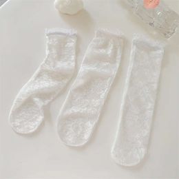 5PCS 1 Pair Baby Korean Style Sweet Princess Lace Hollow Calf for Kid Girl Summer Thin Mesh Breathable Knee High Sock
