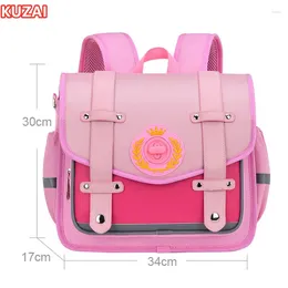 School Bags KUZAI Primary Child Leather Backpack Japanese Orthepedic Schoolbag Girl PU For Kids Bookbag