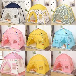 Toy Tents Portable Childrens Tent Wigwam Folding Kids Tents Tipi Baby Play House Large Girls Pink Princess Castle Child Room Decor Tent Q240528