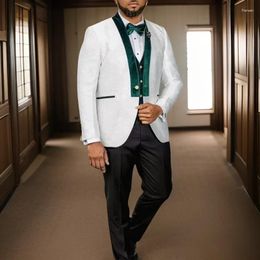 Men's Suits Wedding For Men Slim Fit Floral Formal Groom Tuxedo Jacket With Vest Pants Male Fashion Clothes 2024
