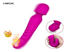 Soft Heating Dildo Vibrator toys for adults 7 mode Vibrating Vagina and anus masturbator Massager waterproof silicone erotic toy Y7233005