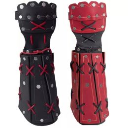 Medieval Steampunk Faux Leather Armor Bracer Long Gloves Vambraces Men Women Larp Cosplay Viking Knight Gauntlet Wristband