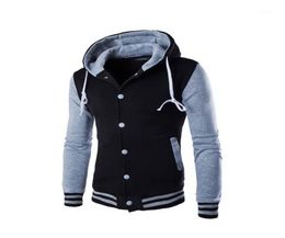 Mens Hoodie Baseball Jacket Men 2021 Fashion Design Black Slim Fit Varsity Brand Stylish College Jacekt Veste Homme6967320