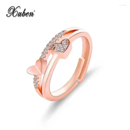 With Side Stones Fashion Women Ring Finger Jewellery Rose Gold /Sliver Colour Rhinestone Crystal Rings