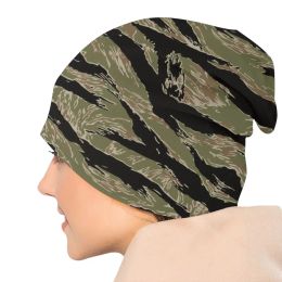 Tiger Stripe Camo Skullies Beanies Caps Winter Warm Knitting Hat Hip Hop Adult Military Tactical Camouflage Bonnet Hats Ski Cap