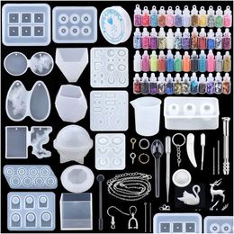 Other 16 Styles Epoxy Casting Molds Set Sile Uv Tools Kits Resin For Jewelry Making Diy Earring Findings 240202 Drop Delivery Equipmen Dhnbq