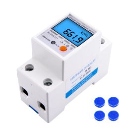 230V 5(80)A Digital Wattmeter AC Power Energy Metre Din Rail KWH Voltage Current Metre Backlight with Reset Function