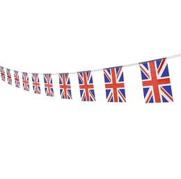 10m Union Jack Bunting Pendant Flags British Banner Fabric Flag Decoration for Birthday Wedding Party National Day Celebration BFU2769472