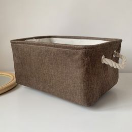 Storage Basket Fabric Basket for Organising with Rope Handles for Shelves Organiser Bins for File Empty Baskets for Dog Toys