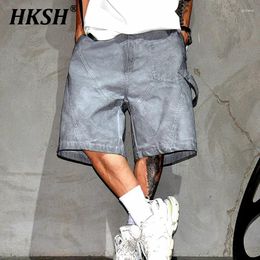 Men's Shorts HKSH Japanese Retro Distressed Dirty Cotton Punk Casual Trendy Tide High Street Niche Large Size Chic Capris HK1521