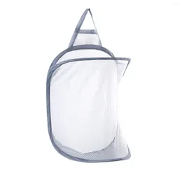 Laundry Bags Hanging Hamper Folding Wall-Mounted Bathroom Cloth Mesh Bag Visible Large Open Top Easy Accessing For Room