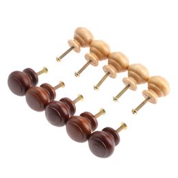 5Pcs Natural Wood Cabinet Drawer Pull Handles Cabinet Knobs and Handles Cupboard Door Furniture Handles Pulls Furniture Hardware