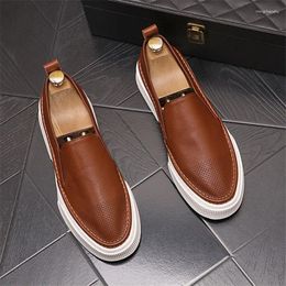 Casual Shoes Spring Summer Dress Wedding Party Comfortable Slip-On Breathable Moccasins Driving Soft Leather Loafers W64
