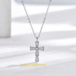 Classic Fashion Bolgrey Pendant Necklaces Sterling Silver Snake Bone Cross Necklace Set with Eight Hearts and Arrows Zircon Stone for Men Women Quality