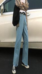 2019 Spring Men039s New Baggy Homme Casual Wide Leg Pants Classic Cargo Pocket Jeans Bluewhite Colour Biker Denim Trousers MXL503909632137