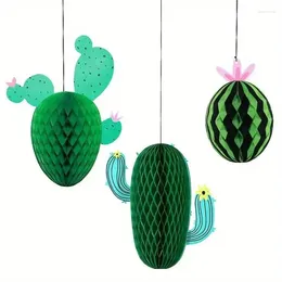 Party Decoration Cactus Watermelon Honeycomb Summer Fruit Themed Strawberry Pineapple Hanging Decor Hawaii