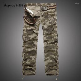 Men's Pants Camouflage Cargo Men Loose Spring Autumn Outdoor Zipper Tactical Trousers Multi-pocket 28-40 LKK-022
