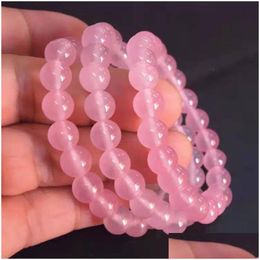 Beaded 8Mm Natural Crystal Stone Strands Handmade Charm Bracelets For Women Men Party Club Fashion Jewelry Drop Delivery Dh9Xm