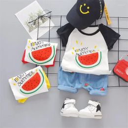 Clothing Sets Summer Style Baby Girls Boys Kids Cloth Lovely Watermelon T-Shirt Shorts Infant Children Fashion Costume Tracksuits
