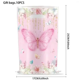 Gift Wrap 10pcs Handbag Candy Bags Butterfly Birthday Kids Bag 1st Girl Baby Shower Party Supplies