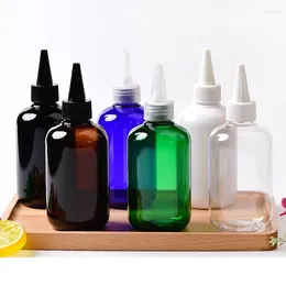 Storage Bottles 30pcs 200ml Empty Black Clear Plastic PET Bottle With Pointed Cap For Shower Gel Shampoo Liquid Soap Cosmetic Packaging